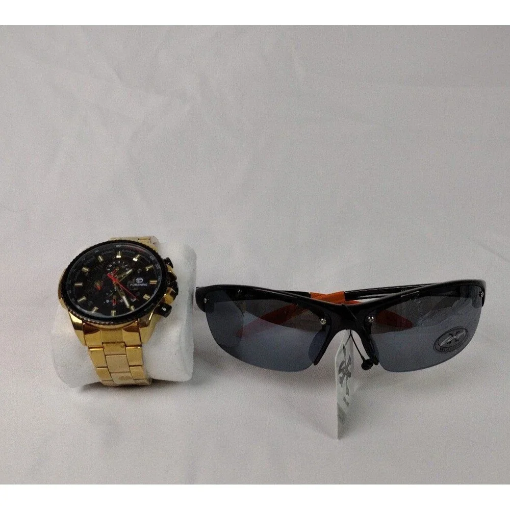 Men's Self Winding Chronograph Watch Gold Tone Gift W/Purchase